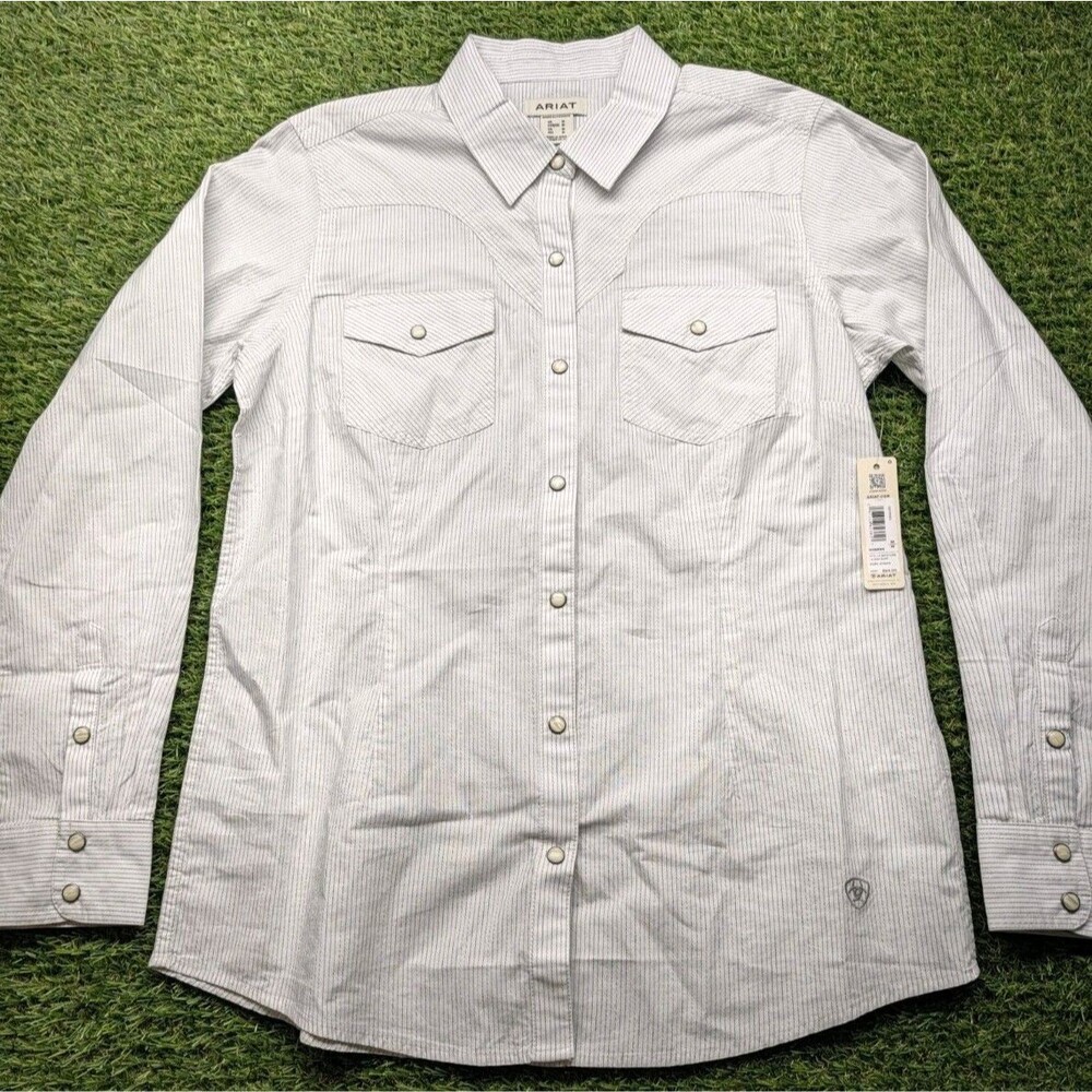 Ariat Women's Medium Long Sleeve Stella Western Snap Shirt Rope Stripe 10071063